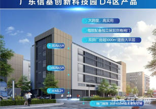 廣東信基創新科技園廣東西獨棟高標準廠房出售，首層高8.1米，緊鄰廣昆高速